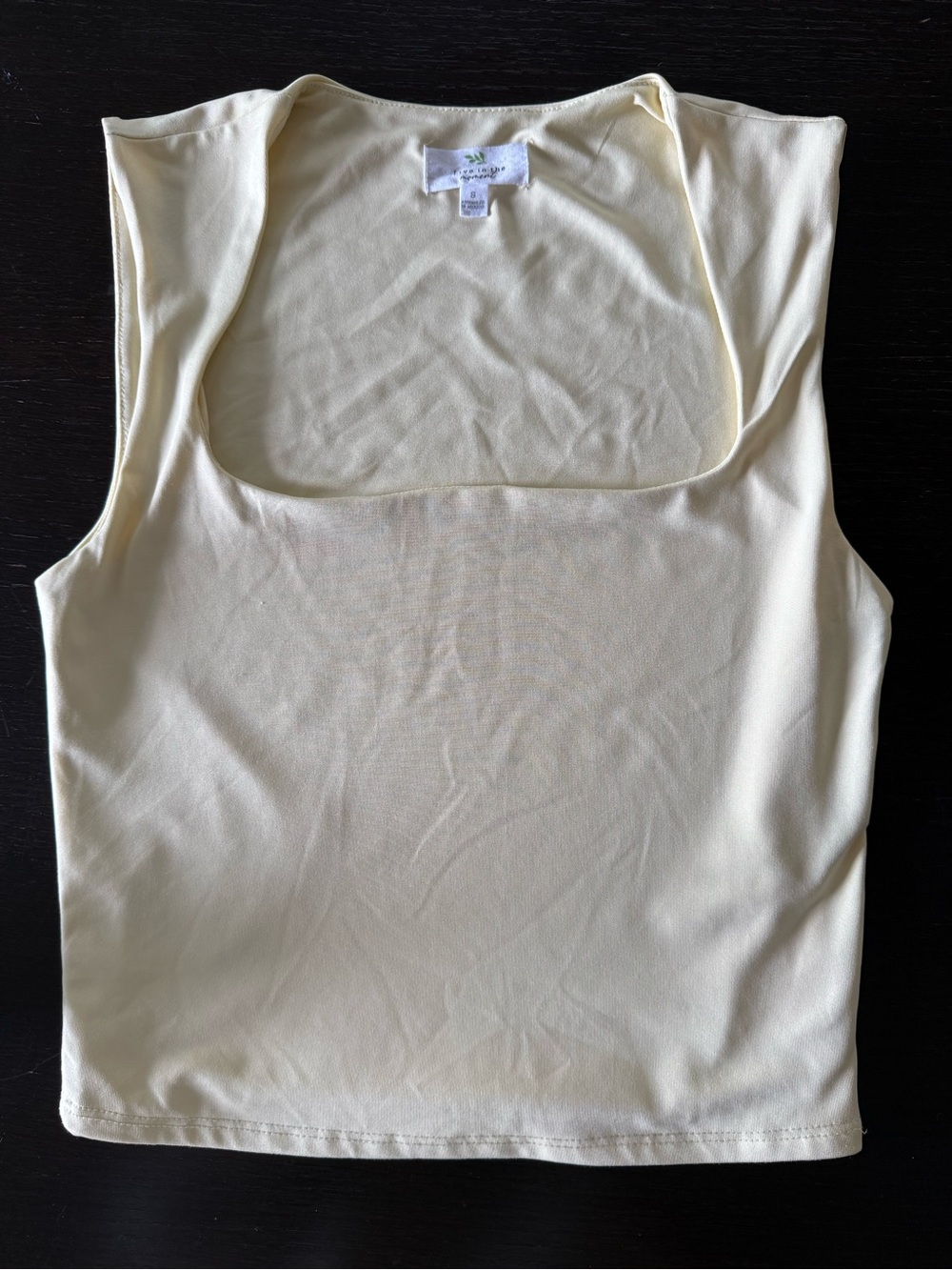 Light Yellow Square Neck Tank Top - Picture 3 of 7